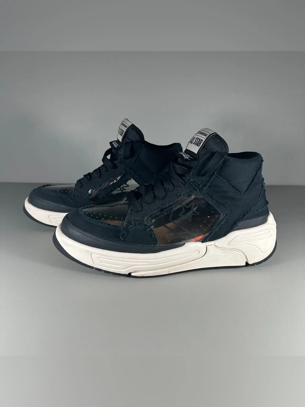 Joshua Vides x Converse Weapon CX Hi Black Clear Canvas Sneakers